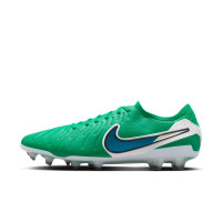 Nike Tiempo Legend 10 Elite Gras Voetbalschoenen (FG) Groen Wit Blauw