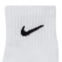Nike Everyday Cushioned Sportsokken Halfhoog 3-Pack Wit Zwart