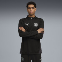 PUMA Manchester City Trainingspak 1/4-Zip 2025-2026 Zwart Zilver