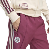 adidas Ajax Terrace Icons Trainingsbroek Bordeauxrood Beige Blauw