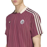 adidas Ajax Terrace Icons T-Shirt Burgundy Beige Blue