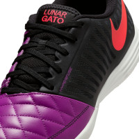 Nike Lunargato II Zaalvoetbalschoenen (IN) Zwart Paars Rood