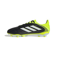 adidas Copa Pure III Elite Grass/Artificial Grass Football Boots (MG) Kids Black White Neon Yellow