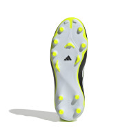 adidas Copa Pure III Elite Grass/Artificial Grass Football Boots (MG) Kids Black White Neon Yellow