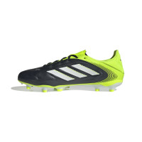 adidas Copa Pure III League Gras / Kunstgras Voetbalschoenen (MG) Zwart Wit Neongeel