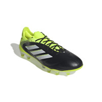 adidas Copa Pure III Elite Gras Voetbalschoenen (FG) Zwart Wit Neongeel