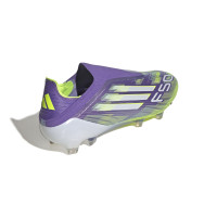 adidas F50 Elite Veterloze Gras Voetbalschoenen (FG) Paars Wit Neongeel