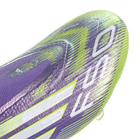 adidas F50 Elite Veterloze Gras Voetbalschoenen (FG) Paars Wit Neongeel
