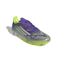adidas F50 Pro Gras Football Boots (FG) Purple White Neon Yellow