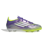 adidas F50 Elite Gras Football Boots (FG) Kids Purple White Neon Yellow