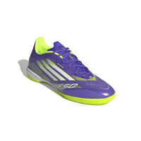 adidas F50 League Indoor Football Boots (IN) Purple White Neon Yellow