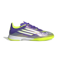 adidas F50 League Zaalvoetbalschoenen (IN) Kids Paars Wit Neongeel