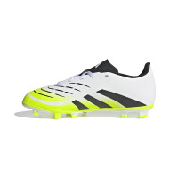 adidas Predator Club Gras / Kunstgras Voetbalschoenen (MG) Kids Wit Zwart Neongeel