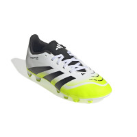 adidas Predator Club Gras / Kunstgras Voetbalschoenen (MG) Kids Wit Zwart Neongeel