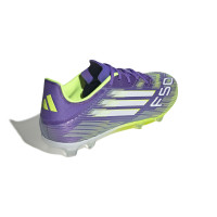 adidas F50 League Gras / Kunstgras Voetbalschoenen (MG) Paars Wit Neongeel