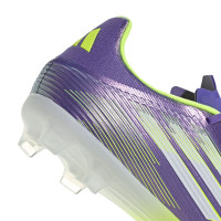 adidas F50 League Gras / Kunstgras Voetbalschoenen (MG) Paars Wit Neongeel