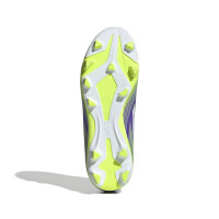 adidas F50 Club Grass/Artificial Grass Football Boots (MG) Kids Purple White Neon Yellow