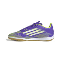 adidas F50 Club Indoor Football Boots (IN) Kids Purple White Neon Yellow