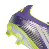 adidas F50 Club Grass/Artificial Grass Football Boots (MG) Purple White Neon Yellow