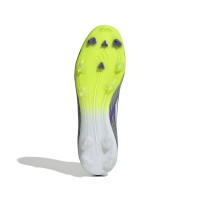 adidas F50 League Mid Gras / Kunstgras Voetbalschoenen (MG) Paars Wit Neongeel