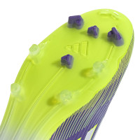 adidas F50 League Mid Gras / Kunstgras Voetbalschoenen (MG) Paars Wit Neongeel
