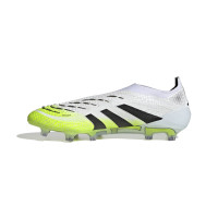 adidas Predator Elite Laceless Grass Football Boots (FG) White Black Neon Yellow