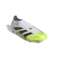 adidas Predator Elite Laceless Grass Football Boots (FG) White Black Neon Yellow