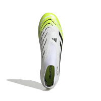 adidas Predator Elite Laceless Grass Football Boots (FG) White Black Neon Yellow
