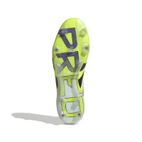 adidas Predator Elite Laceless Grass Football Boots (FG) White Black Neon Yellow