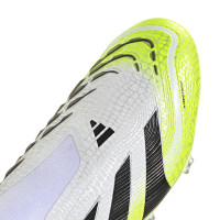 adidas Predator Elite Laceless Grass Football Boots (FG) White Black Neon Yellow