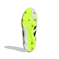 adidas Predator League Laceless Grass/Artificial Grass Football Boots (MG) Kids White Black Neon Yellow