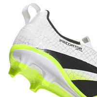adidas Predator League Laceless Grass/Artificial Grass Football Boots (MG) Kids White Black Neon Yellow
