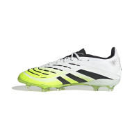 adidas Predator Elite Gras Voetbalschoenen (FG) Kids Wit Zwart Neongeel