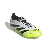 adidas Predator Elite Gras Voetbalschoenen (FG) Kids Wit Zwart Neongeel