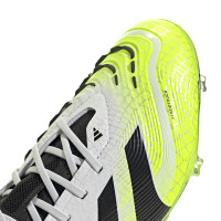 adidas Predator Elite Gras Voetbalschoenen (FG) Kids Wit Zwart Neongeel