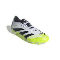 adidas Predator Pro Grass/Artificial Grass Football Boots (MG) White Black Neon Yellow