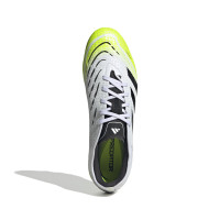 adidas Predator Pro Grass/Artificial Grass Football Boots (MG) White Black Neon Yellow