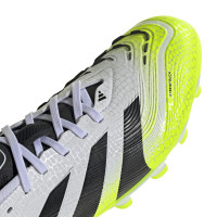 adidas Predator Pro Grass/Artificial Grass Football Boots (MG) White Black Neon Yellow
