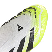 adidas Predator Elite Veterloze Gras Voetbalschoenen (FG) Kids Wit Zwart Neongeel