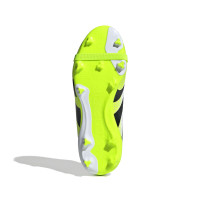 adidas Predator League FT Gras / Kunstgras Voetbalschoenen (MG) Kids Wit Zwart Neongeel