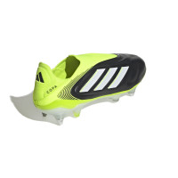adidas Copa Pure III Elite Laceless Iron Stud Football Boots (SG) Black White Neon Yellow