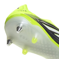 adidas Copa Pure III Elite Veterloze IJzeren-Nop Voetbalschoenen (SG) Zwart Wit Neongeel