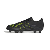 adidas Predator League Gras / Kunstgras Voetbalschoenen (MG) Kids Zwart Donkergrijs Neongeel