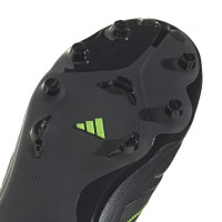 adidas Copa Pure III League Gras / Kunstgras Voetbalschoenen (MG) Kids Zwart Donkergrijs Groen