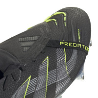 adidas Predator Elite FT IJzeren-Nop Voetbalschoenen (SG) Zwart Donkergrijs Neongeel