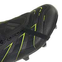 adidas Predator League FT IJzeren-Nop Voetbalschoenen (SG) Zwart Donkergrijs Neongeel