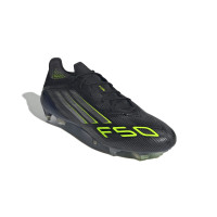 adidas F50 Elite Gras Voetbalschoenen (FG) Zwart Zilver Neongeel