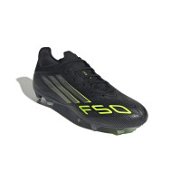 adidas F50 Pro Gras Voetbalschoenen (FG) Zwart Zilver Neongeel