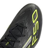 adidas F50 Pro Gras Voetbalschoenen (FG) Zwart Zilver Neongeel