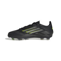 adidas F50 Elite Gras Football Boots (FG) Kids Black Silver Neon Yellow